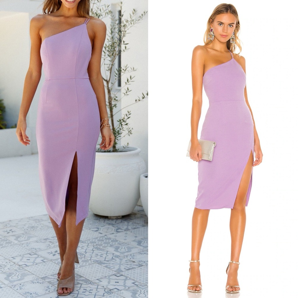 Lovers & Friends Lazo One Shoulder Dress Lilac Purple Sz M